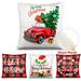 WEGUARD 4 Pack Christmas Throw Pillow Covers 18 x18 Velvet Christmas Decor Throw Pillow Covers for Christmas Sofa Couch Home Decoration Set of 4