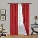 Blackout 100% Room Darkening Guarantee Insulated Lined Thermal Window Grommets Curtain 1 Panel (35 X63 Inch RED)