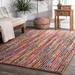Indian Handmade Braided Multi Color Cotton with Natural Jute Area Rugs Floor Decor Carpet Size 9 x 9 Feet Square ( 270 cm x 270 cm )