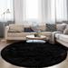 DweIke Round Rug for Bedroom Super Fluffy Circle Rugs for Baby Nursery Furry Carpet for Children Kids Room Cute Soft Shaggy Area Rug for Girls Home Decor For Dorm 5 x5 Black