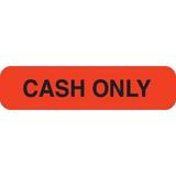 - File Folder Chart Labels MAP541 Cash Only Insurance Stickers Fluorescent Red/Black 1-1/4 x 5/16 500 per Box