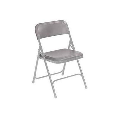 National Public Seating 802 Premium Light Weight Plastic Folding Chair Grey with Grey Frame Set of 4