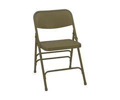 National Public Seating 303 Premium Triple Brace Double Hinge All Steel Folding Chair Brown Set of 4