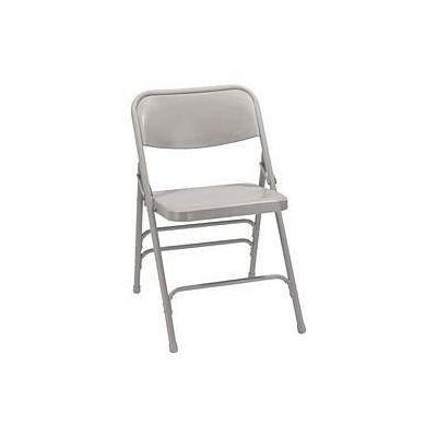 National Public Seating 302 Premium Triple Brace Double Hinge All Steel Folding Chair Grey Set of 4