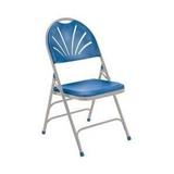 National Public Seating 1105 Polyfold Fan Back Triple Brace Double Hinge Folding Chair Blue with Gre screenshot. Chairs directory of Office Furniture.