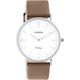 OOZOO Vintage Women's Watch - Women's Watch with 20 mm Leather Strap - Analogue Women's Watch in Round, Mocha Brown / Silver, Strap.