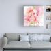 Winston Porter Floral Floral Sheila Golden Blush Of Nature Canvas, Cotton in Pink/White | 18 H x 18 W x 2 D in | Wayfair