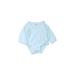 Little Me Long Sleeve Onesie: Blue Solid Bottoms - Size 9 Month