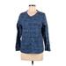 St. John's Bay Pullover Sweater: Blue Tops - Women's Size Medium Petite