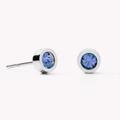 Coeur De Lion Round Blue Crystal Stud Earrings