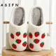 ASIFN-Pantoufles mignonnes Harvey en fausse fourrure pour femme chaussures de maison en peluche