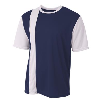 A4 NB3016 Athletic Youth Legend Soccer Jersey T-Shirt in Navy Blue/White size Small | Polyester A4NB3016