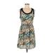 Love Stitch Casual Dress - A-Line Scoop Neck Sleeveless: Black Color Block Dresses - Women's Size Medium