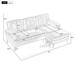 83" L-Shape Velvet Sectional Sofa, Convertible Sectional Sofa Chaise, with Large Side Storage Pockets and Movable Ottoman