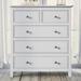 5 Drawers Solid Wood Chest Nightstand Dresser with Brushed Nickel Hooded Pulls and Tapered Wood Legs for Kid Room Living Room