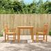 vidaXL 3 Piece Patio Dining Set Solid Wood Acacia - 33.5" x 33.5" x 29.1"