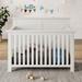 Rustic 4-in-1 Convertible Baby Crib - Toddler, Daybed and Full-Size Bed, White