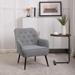 Accent Chair Mid Century Velvet Sherpa Armchair Comfy Arm Chair for Bedroom Office Waiting Room Barrel Chair, Light Gray