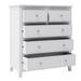 5 Drawers Wood Chest Nightstand End Table with Tapered Legs, White