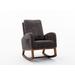 Upholstered Rocking Chair Livingroom Armchair High-Back Accent Chair Padded Cusion Lounge Chair w/ Pockets, Dark Gray
