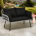 Moasis Outdoor Patio All-Weather Wicker Loveseat/Bistro Set/Sectional Sofa with Cushions and Lumbar Pillows