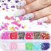 12 Colors Butterfly Glitter Nail Sequins Holographic 3D Nail Art Flakes Colorful Confetti Glitter Sticker Nail Art Design Makeup DIY Decoration Kit Nail Sequins for Face Body Eye Hair