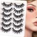 Veleasha False Lashes Natural Look 3D Faux Mink Lashes 6 Pairs Pack Wispy & Lightweight Lashes (10-15mm)