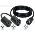 Y Adapter 2-Way Connector 14-50P Male 4-Pin Stove Oven Range Plug To 14-50R & A 6-50R 3-Pin Welder Receptacle Outlet Box Dual Electrical Power Cord Splitter 220/250V NEMA FX448