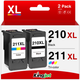 210XL Ink Cartridge for Canon 210XL Black Ink for Canon 210XL 211XL Combo Pack for Canon PIXMA MP250 MP240 MX340 MX410 MP490 MP280 IP2700 IP2702 Printer (Black Tri-Color)