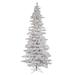 Vickerman 25268 - 6.5' X 39" Flocked White Slim 300 Warm White Italian LED Lights Christmas Tree (A893566LED)