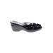 Cole Haan Wedges: Slip-on Platform Casual Black Print Shoes - Women's Size 8 1/2 - Open Toe