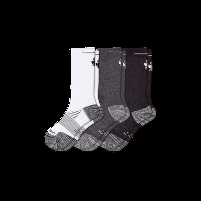 Women's Running Calf Sock 3-Pack - White Charcoal Black Bee - Medium - Bombas