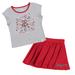 Girls Toddler Colosseum Heather Gray/Red Wisconsin Badgers Two-Piece Minds For Molding T-Shirt & Skirt Set