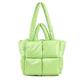 Puffy Tote Bag Padded Puffy Tote Lattice Handbags Large Puffer Tote Bag for Women Shoulder Bag Puffer Luxury Bags, Green