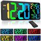 XREXS 18 Inch Digital Wall Clock Large Display, 10 RGB Color Changing Extra Large Digital Wall Clock with Remote Control, Date, Temp/Humidity, Auto Dimming Digital Alarm Clock for All Large Spaces Use