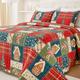 EVENHUG Quilt Queen Size Christmas Patchwork Bedding Set with 2 Pillow Shams Lightweight Bed Cover Reversible Bedspread Coverlet All Season 3-Piece (Queen 88"x92")