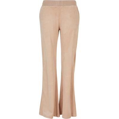 Stoffhose FUBU "Fubu Damen FW231-015-1 FUBU Signature Allover Velour Pants", Damen, Gr. M, US-Größen, beige (sand), 93% Polyester, 7% Elasthan, unifarben, loose fit, Hosen Image