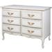 AFK Furniture 6 Drawer Double Dresser Wood/Solid Wood in Brown/White | 34 H x 42 W x 24 D in | Wayfair 40-17-VC2