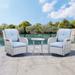 Red Barrel Studio® Schutt 3 piece patio set Outdoor Wicker Glider Rocking & Swivel Chairs w/ Cushions Wicker/Rattan in Gray | Wayfair