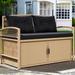 Edrosie Inc 70 Gallons Wicker Water Resistant Storage Outdoor Bench w/ Cushion All - Weather Wicker/ in Brown | 32.9 H x 46.9 W x 23.4 D in | Wayfair