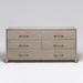 Interlude Jensen 6 Drawer 72" W Double Dresser Wood/Wicker/Rattan in Gray | 35 H x 72 W x 19 D in | Wayfair 188257