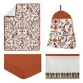 Sweet Jojo Designs Rust Orange & Ivory Boho Floral Wildflower Colle 4 - Piece Crib Bedding Set Polyester/Cotton in Brown/Gray | Wayfair