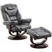 Red Barrel Studio® 34" Wide Manual Swivel Ergonomic Recliner w/ Ottoman Polyester in Brown | 40 H x 33.5 W x 36 D in | Wayfair