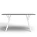 AllModern Pontus Plastic Dining Table Plastic in White | 29.5 H x 55 W x 31.5 D in | Outdoor Dining | Wayfair 0BF18E0294B741928CEA924AB8387B8E