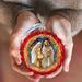 Designocracy Holy Family Nativity Wreath Hanging Figurine Ornament Glass | 4 H x 2 W x 3 D in | Wayfair 759-059