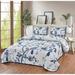 Winston Porter Kyrun Jay Serene Nature Cozy Spring White Floral Boho Decorative Quilt Bedding Set /Polyfill/Microfiber in Blue | Wayfair