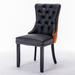 Rosdorf Park Kassis Tufted Ladder Back Side Chair Dining Chair Faux Leather/Wood/Upholstered/Velvet in Orange/Black | Wayfair