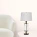 Everly Quinn Sybil Metal Table Lamp Metal/Fabric in White | 31 H x 16 W x 16 D in | Wayfair F6C4BCC0ADFD4362BA217B91E8A5D73D