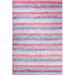Blue/Pink 91 x 91 x 0.4 in Area Rug - Latitude Run® Kaishav Pink Striped Microfiber Digital Print Decorative Area Rug Microfiber | Wayfair