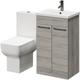Wholesale Domestic Alessio Molina Ash 500mm Vanity Unit and Toilet Suite including Open Back Toilet and Floor Standing Vanity Unit with 2 Doors and